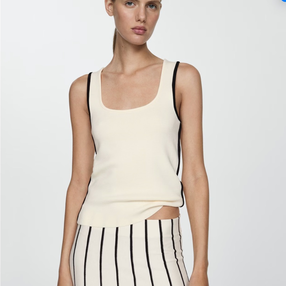 Mango KNITTED TOP WITH CONTRAST DETAILS